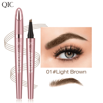 Waterproof Micro-Fork Eyebrow Pencil, Long-Lasting Brow Pen for Daily Use & Soft Glam