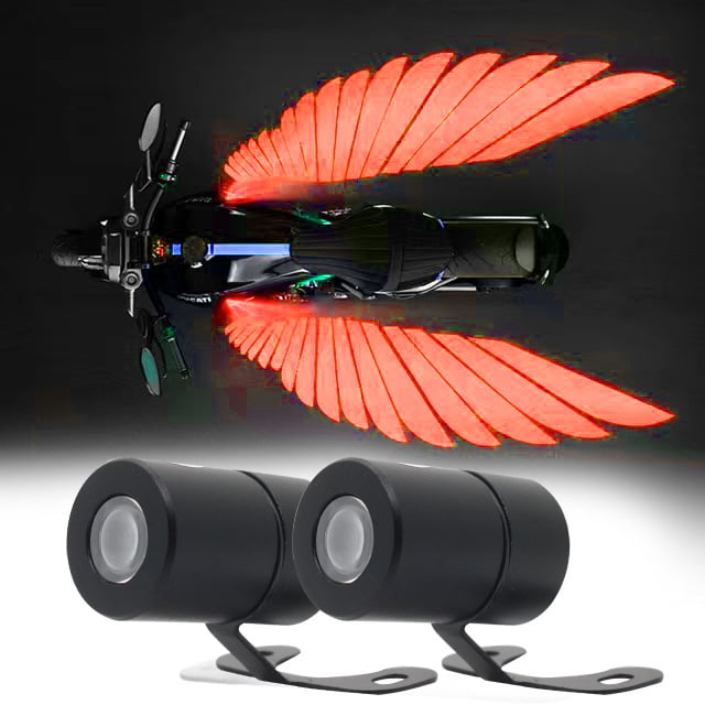 Motorcycle lights flashing angel wing lights