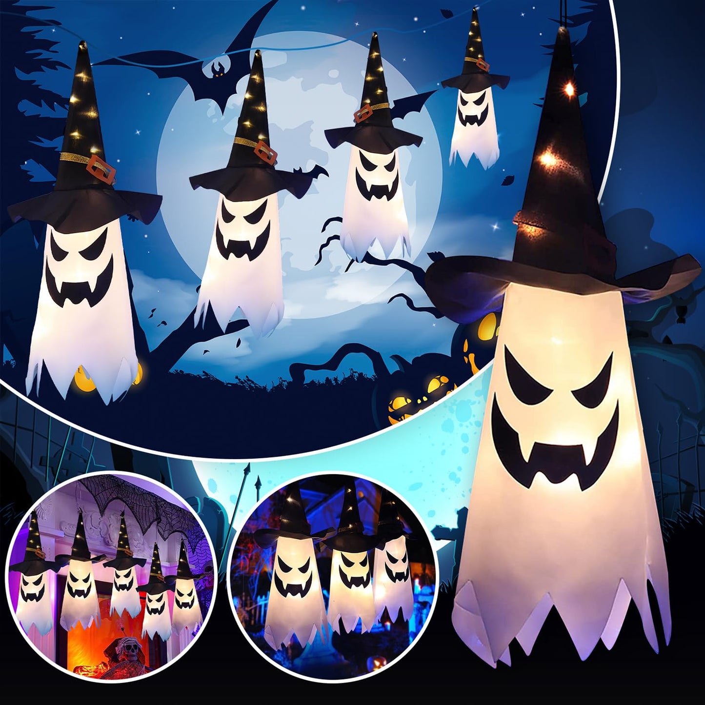 【🔥LAST DAY 49% OFF🔥】Halloween Hanging Ghost Light Decorations 👻