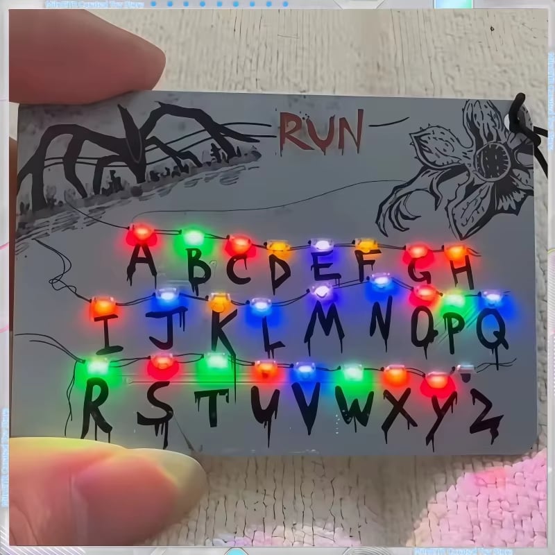 ✨This flickering light is my signal to you from the Upside Down🌀Upside Down Mystery Card Light Pendant