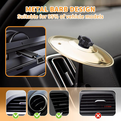 Car Cymbal, Car Crash Cymbal Air Vent - Easy Clip-On Mini Cymbal for Car Dashboard