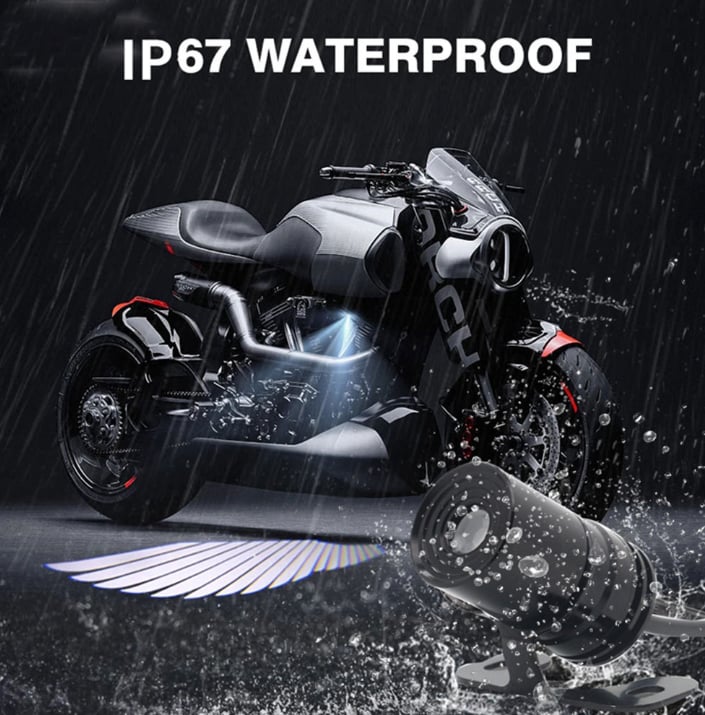 Motorcycle lights flashing angel wing lights