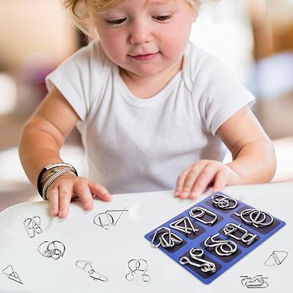 Woyuosn Metal Brain teaser Puzzles Ring Educational Toys