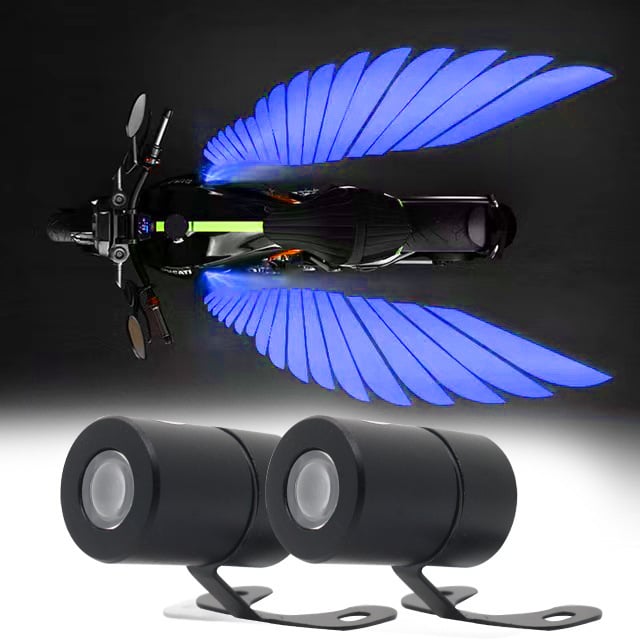 Motorcycle lights flashing angel wing lights