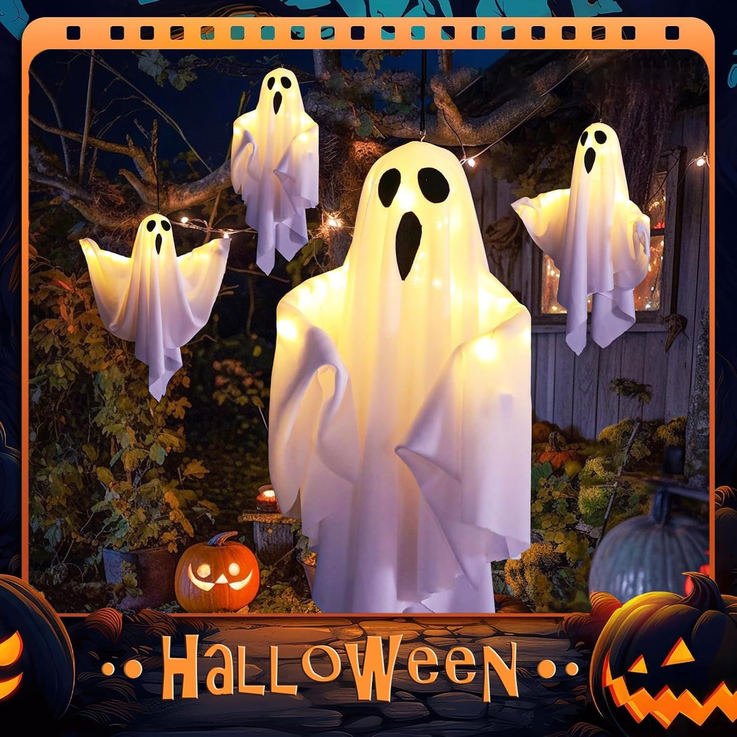 【🔥LAST DAY 49% OFF🔥】Halloween Hanging Ghost Light Decorations 👻