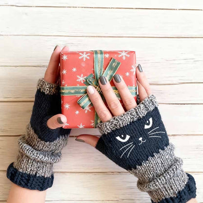 🔥Last Day Promotion!💥🐱 Cute Women’s Knitted Cat Gloves — For Warm Hands & Free Fingers🧶