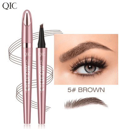 Waterproof Micro-Fork Eyebrow Pencil, Long-Lasting Brow Pen for Daily Use & Soft Glam