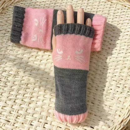 🔥Last Day Promotion!💥🐱 Cute Women’s Knitted Cat Gloves — For Warm Hands & Free Fingers🧶