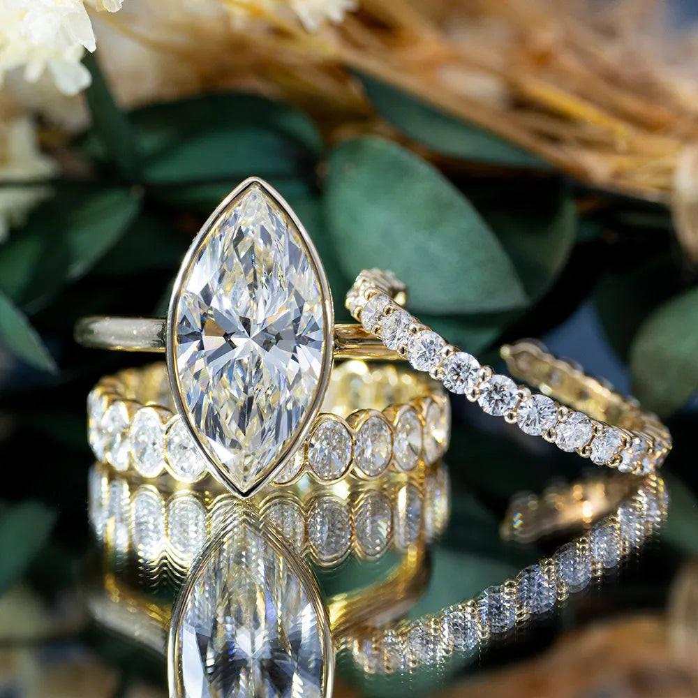 💍3-in-1 Brilliantly Ultra-Shiny Bezel Marquise Ring💍