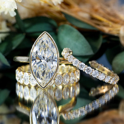 💍3-in-1 Brilliantly Ultra-Shiny Bezel Marquise Ring💍