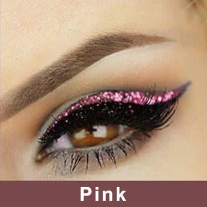 8 Colors Reusable Eyeliner And Eyelash Stickers With Glitter