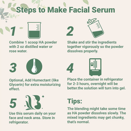 Pure Hyaluronic Acid Powder – DIY Serum for Intense Skin Hydration & Anti-Aging