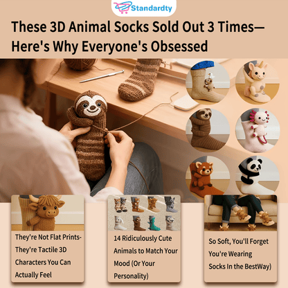 🎅🔥Christmas Winter Sale 49% OFF – Cozy 3D Knit Animal Socks, Cute & Comfy for You or a Lovely Gift 💝