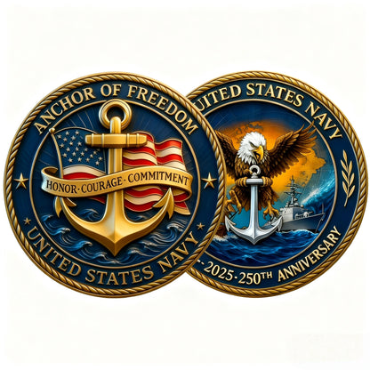 ⚓ U.S. Navy 250th Anniversary Commemorative Coin – 1775–2025
