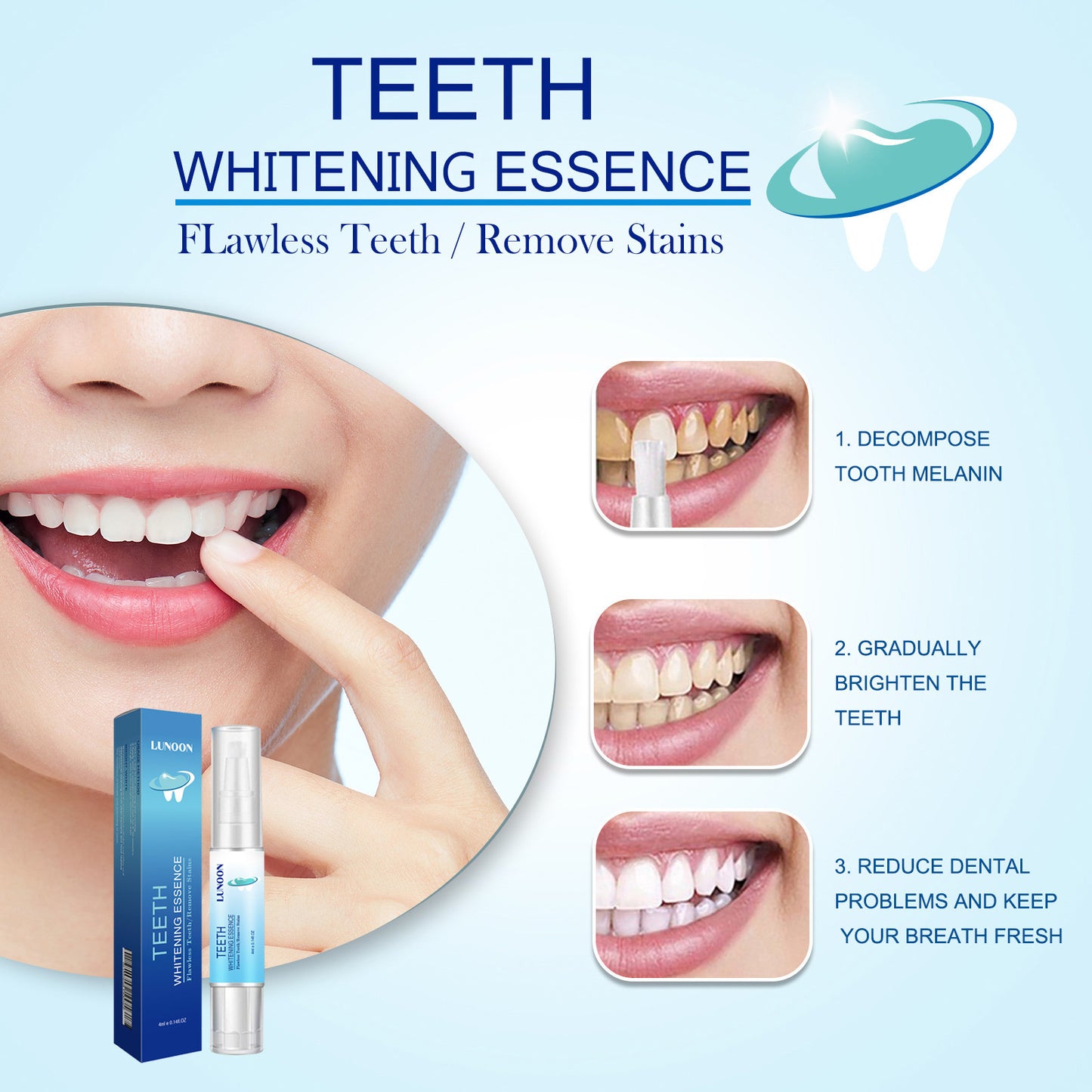 ✨[Official Brand Store] Teeth Whitening Essence Pen (🎁BUY 2 GET 1 FREE🎁)
