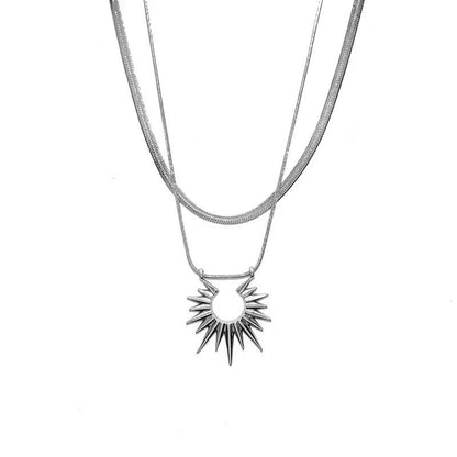 Double-Layer Sunflower Snake Chain Necklace