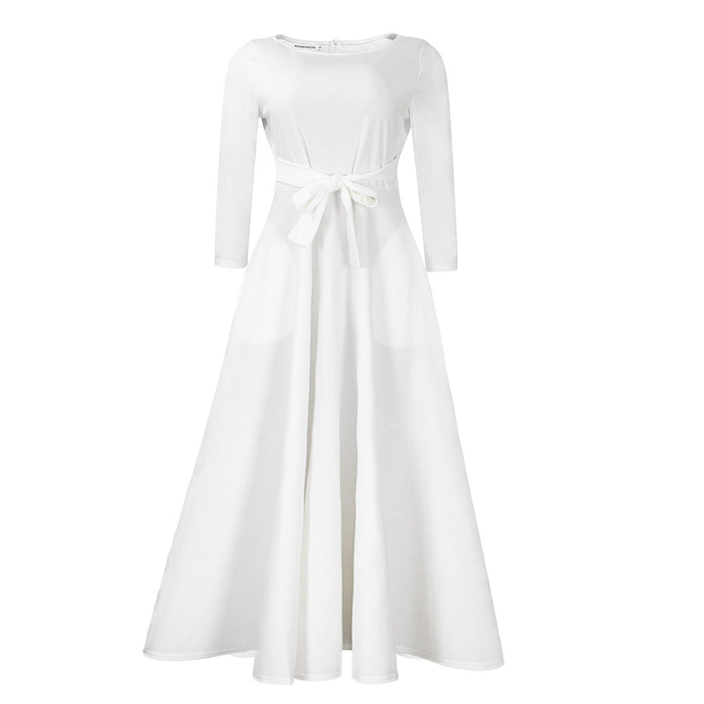 Simple Tie-Waist Plus Size Dress