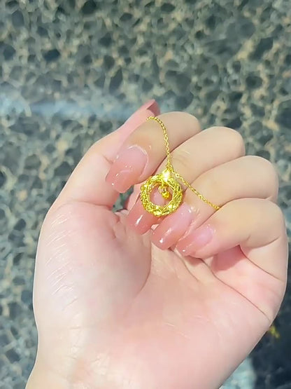 Dreamcatcher Circular Mobius Ring Cube Pendant Necklace