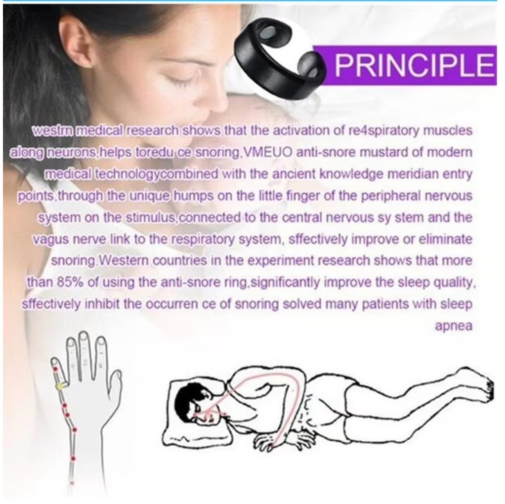 Anti Snoring Device Ring Magnetic Therapy Acupressure Treatment Against Finger Ring Anti Snore Sleep