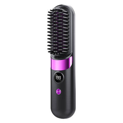 🔥Last Day 49% OFF - Cordless Hot Brush, Wireless Straightener for Straight to Wavy Hair