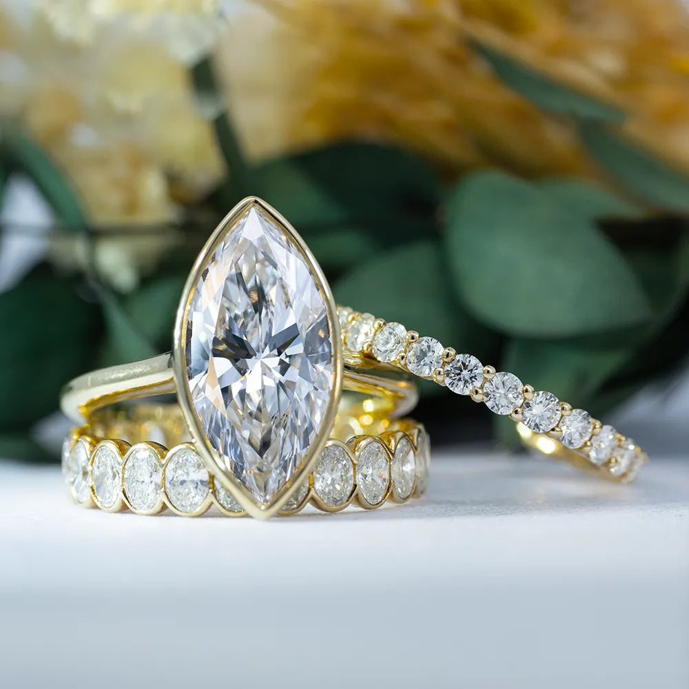 💍3-in-1 Brilliantly Ultra-Shiny Bezel Marquise Ring💍