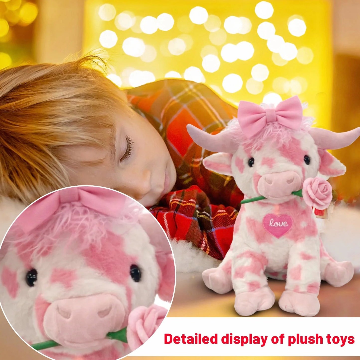 🐮💗Valentine’s Day Pink Highland Cow Plush – The Cutest Way to Say “I Love You” 💕