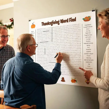 ⏰ Jumbo Thanksgiving & Christmas Word Search Poster – Giant 36"x24" Wall Game!