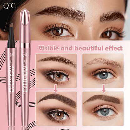 Waterproof Micro-Fork Eyebrow Pencil, Long-Lasting Brow Pen for Daily Use & Soft Glam