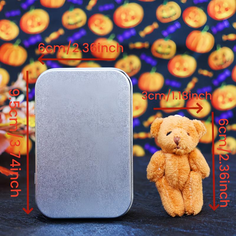 🎃🧸Cute Halloween Bear in a Box with wizard hat, Blanket, Broom, Pumpkin & Cat🌟👻