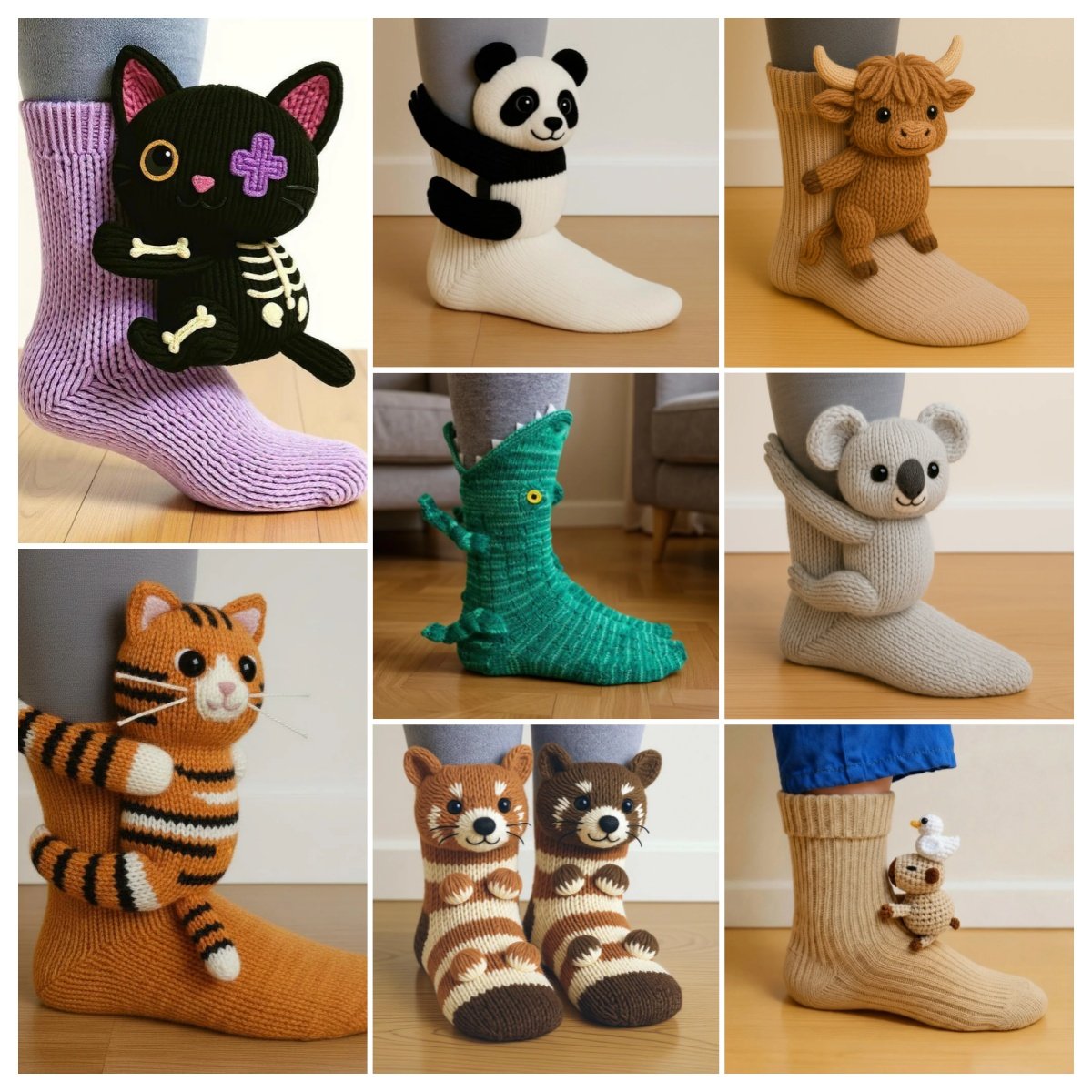 🎅🔥Christmas Winter Sale 49% OFF – Cozy 3D Knit Animal Socks, Cute & Comfy for You or a Lovely Gift 💝