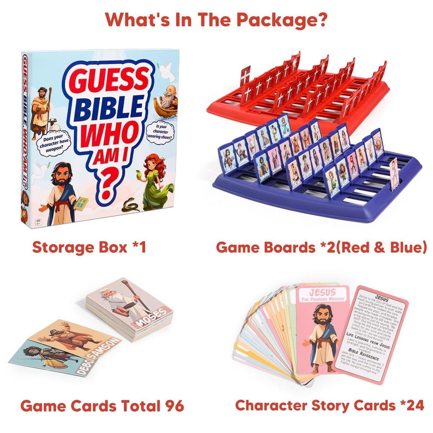🔥LAST DAY 49% OFF✝️Guess Bible Who I Am Board Games for Kids🎁Christian Catholic Gifts