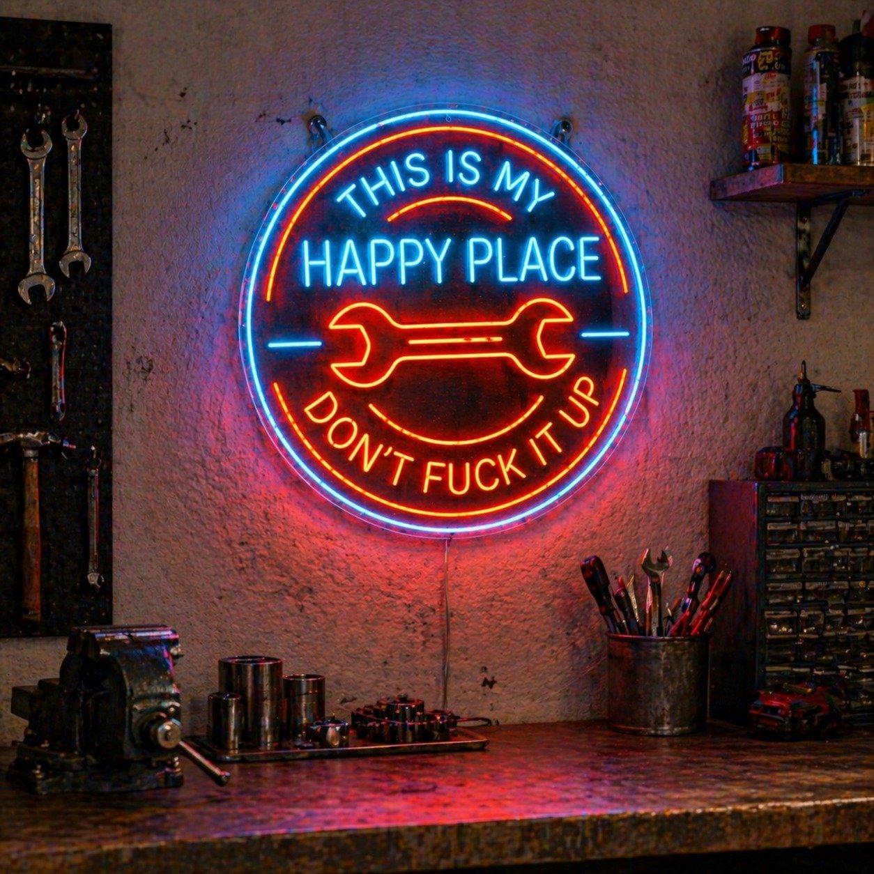 🔥Last Day 70% OFF - ⚡🛠️This Is My Happy Place Neon Garage Sign