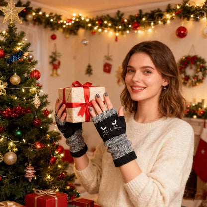 🔥Last Day Promotion!💥🐱 Cute Women’s Knitted Cat Gloves — For Warm Hands & Free Fingers🧶