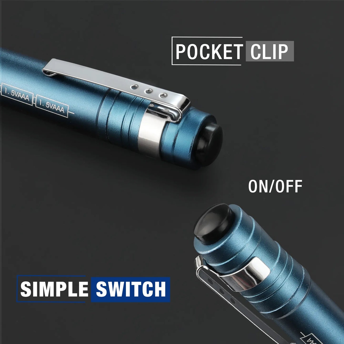 🛠️4-Pack LED Pen Light -Aluminum Pocket Pen Flashlight with Clip, Ultra Bright for Inspection, Emergency & Daily Use, 2AAA Batteries Included
