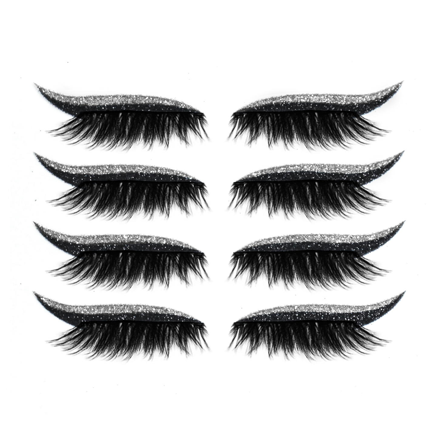 8 Colors Reusable Eyeliner And Eyelash Stickers With Glitter