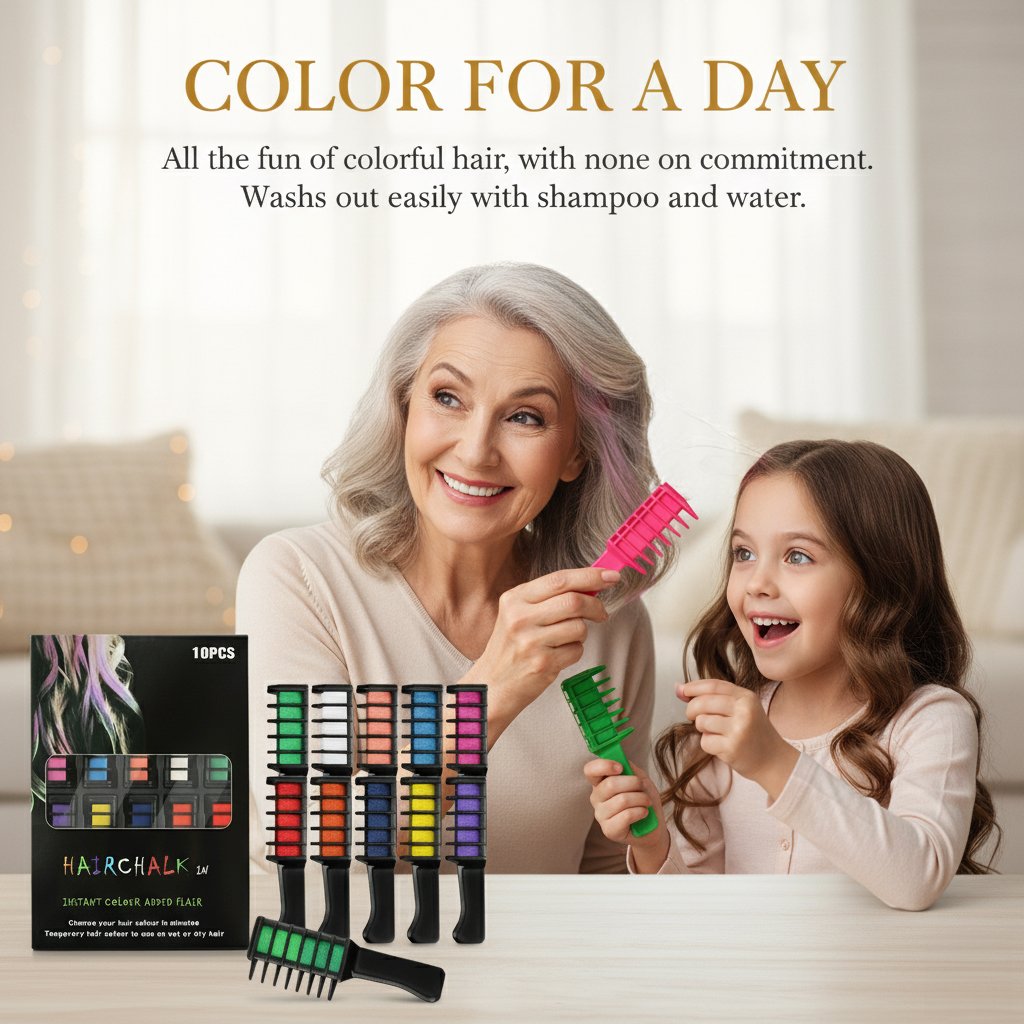 🔥New Year Sale-Buy 2 Get 1 Free🔥Festive Fun Hair Chalk Combs