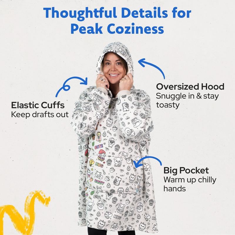 🎨✨Cozy Companions Color-Your-Own Blanket Hoodie🔥
