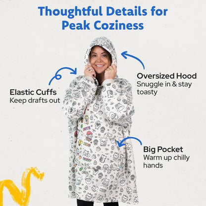 🎨✨Cozy Companions Color-Your-Own Blanket Hoodie🔥