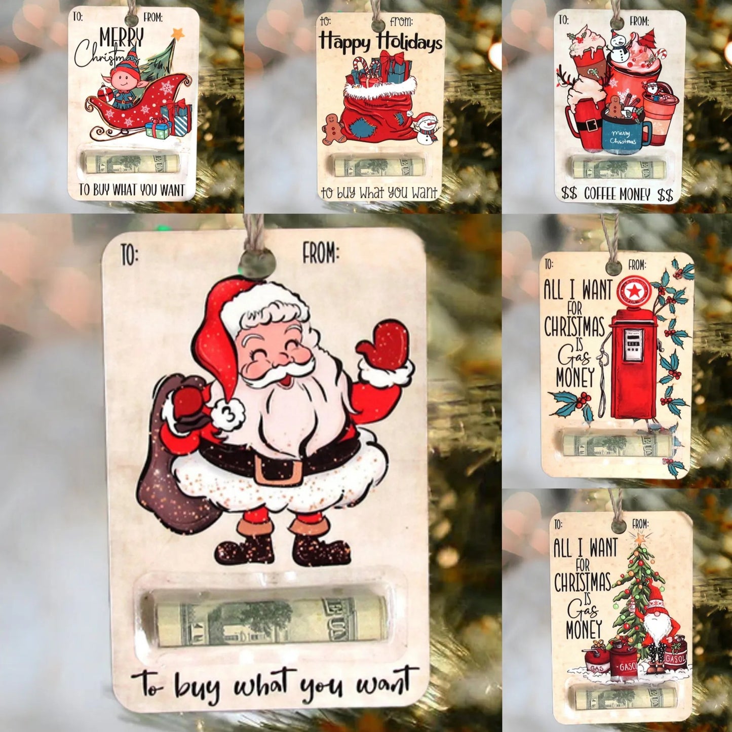 🎅💸 Handcrafted Wooden Money Holders Gift(no money)