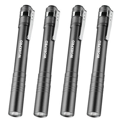 🛠️4-Pack LED Pen Light -Aluminum Pocket Pen Flashlight with Clip, Ultra Bright for Inspection, Emergency & Daily Use, 2AAA Batteries Included