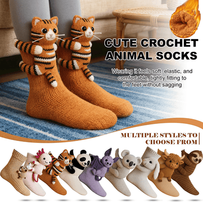 🎅🔥Christmas Winter Sale 49% OFF – Cozy 3D Knit Animal Socks, Cute & Comfy for You or a Lovely Gift 💝