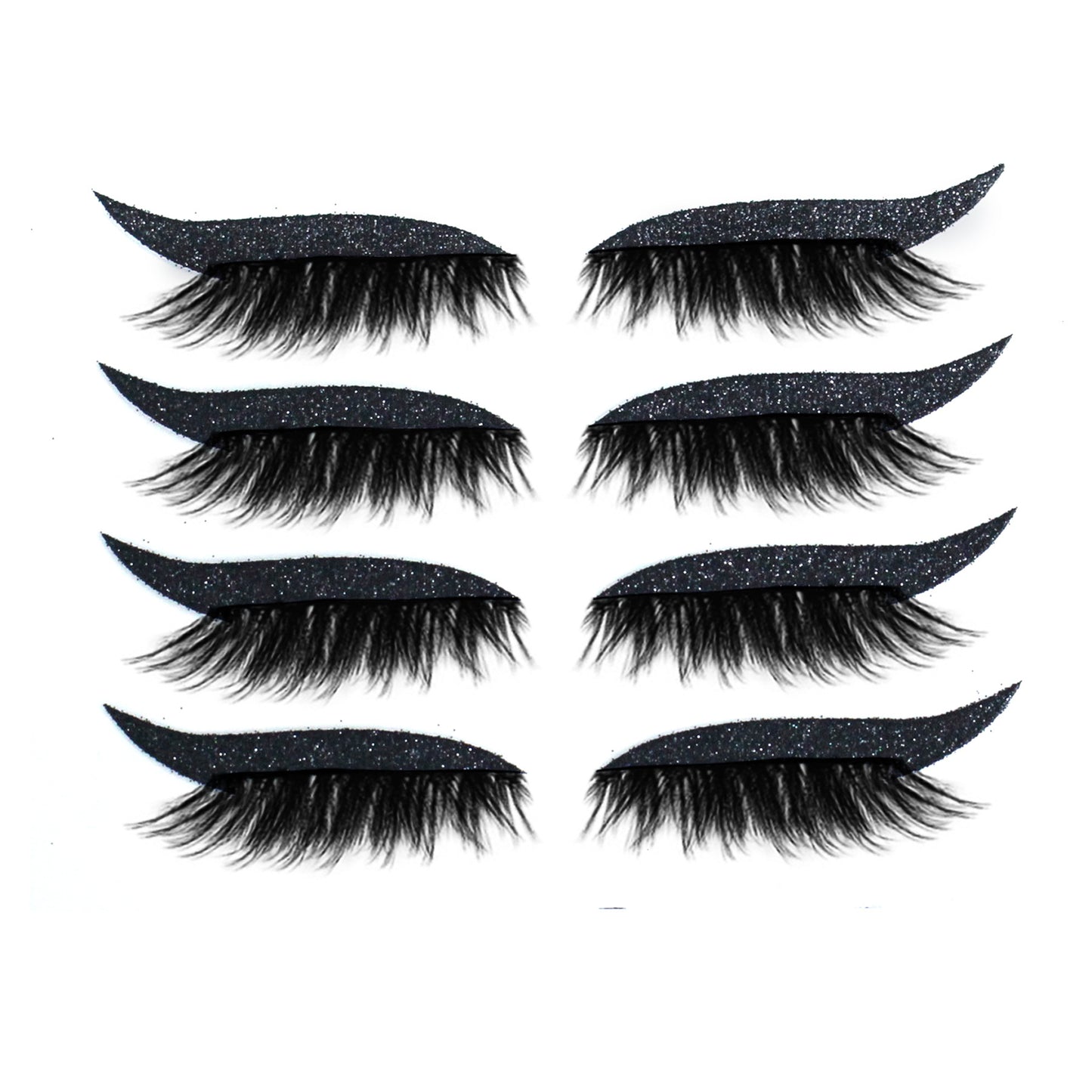 8 Colors Reusable Eyeliner And Eyelash Stickers With Glitter