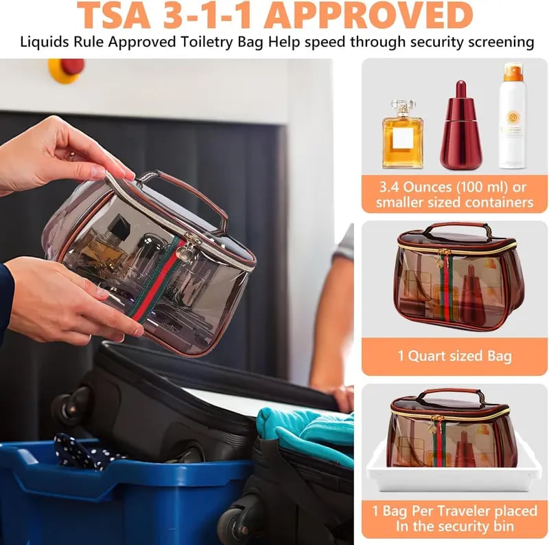 🎄Christmas Sales 49% 🎄 Large Capacity Waterproof Transparent Makeup Cosmetic Bag with Zipper