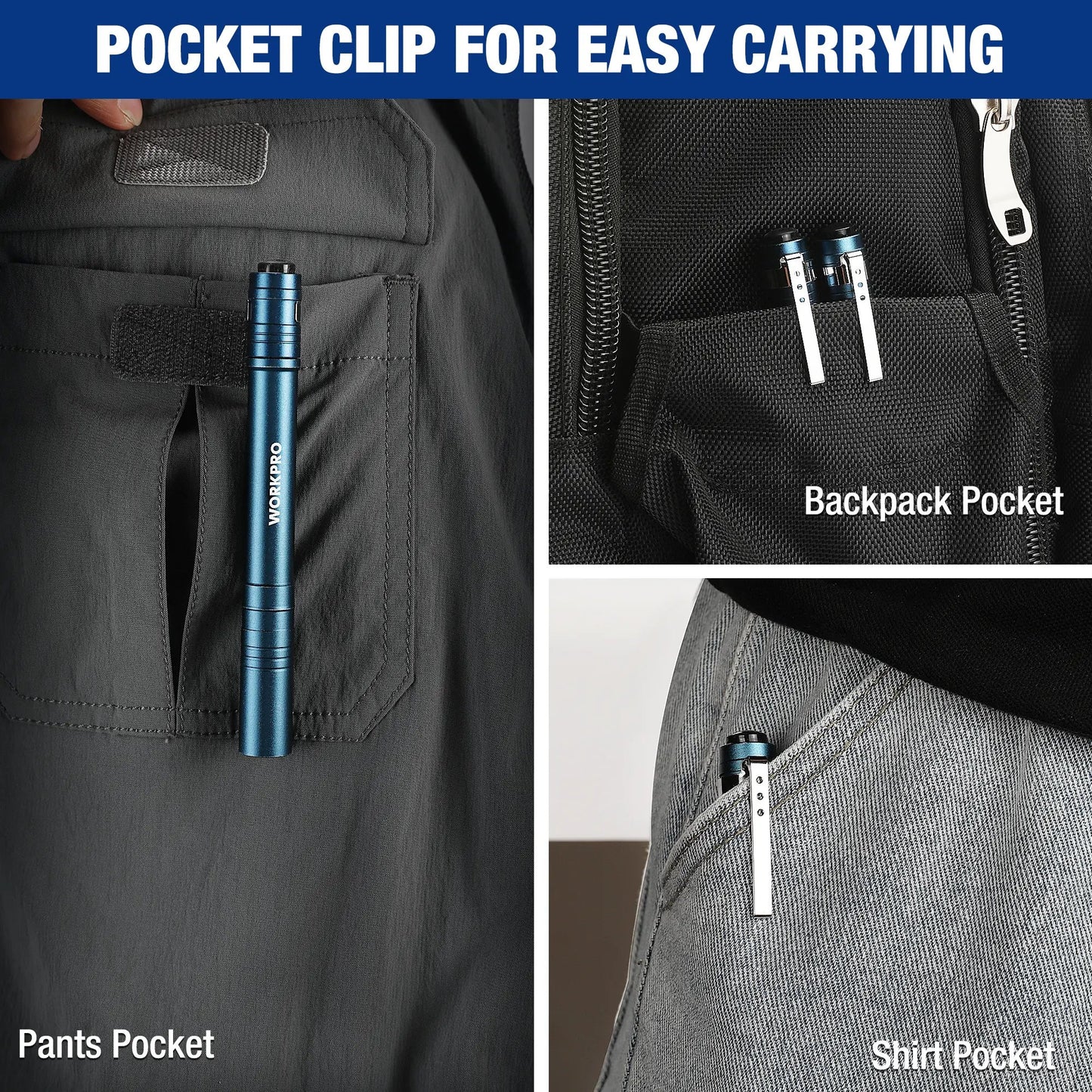 🛠️4-Pack LED Pen Light -Aluminum Pocket Pen Flashlight with Clip, Ultra Bright for Inspection, Emergency & Daily Use, 2AAA Batteries Included