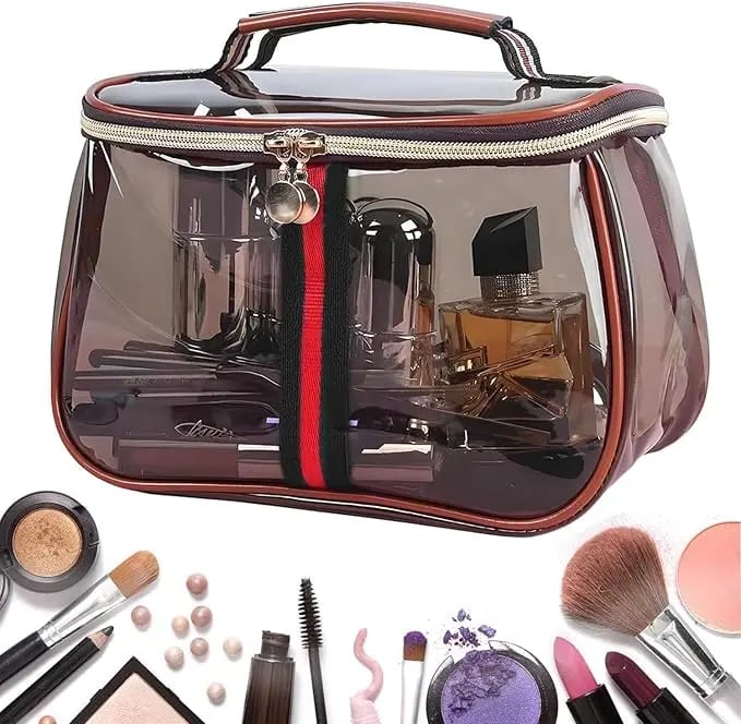 🎄Christmas Sales 49% 🎄 Large Capacity Waterproof Transparent Makeup Cosmetic Bag with Zipper