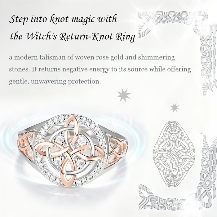 🔥Last Day 50% OFF - 🔮Handmade Witch’s Return-Knot Protection Ring