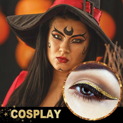 8 Colors Reusable Eyeliner And Eyelash Stickers With Glitter