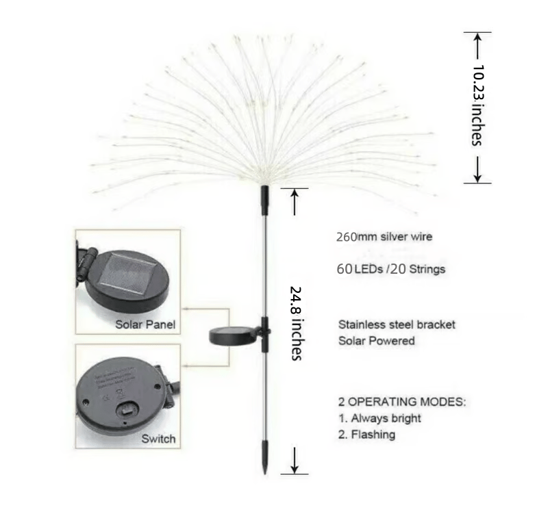 🎁Waterproof  Solar Garden Fireworks Lamp