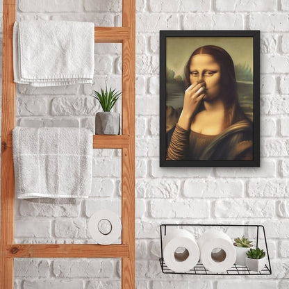 Imitation Mona Lisa Art Decoration,Funny Vintage Toilet Humor Room Decor