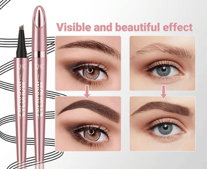 Waterproof Micro-Fork Eyebrow Pencil, Long-Lasting Brow Pen for Daily Use & Soft Glam